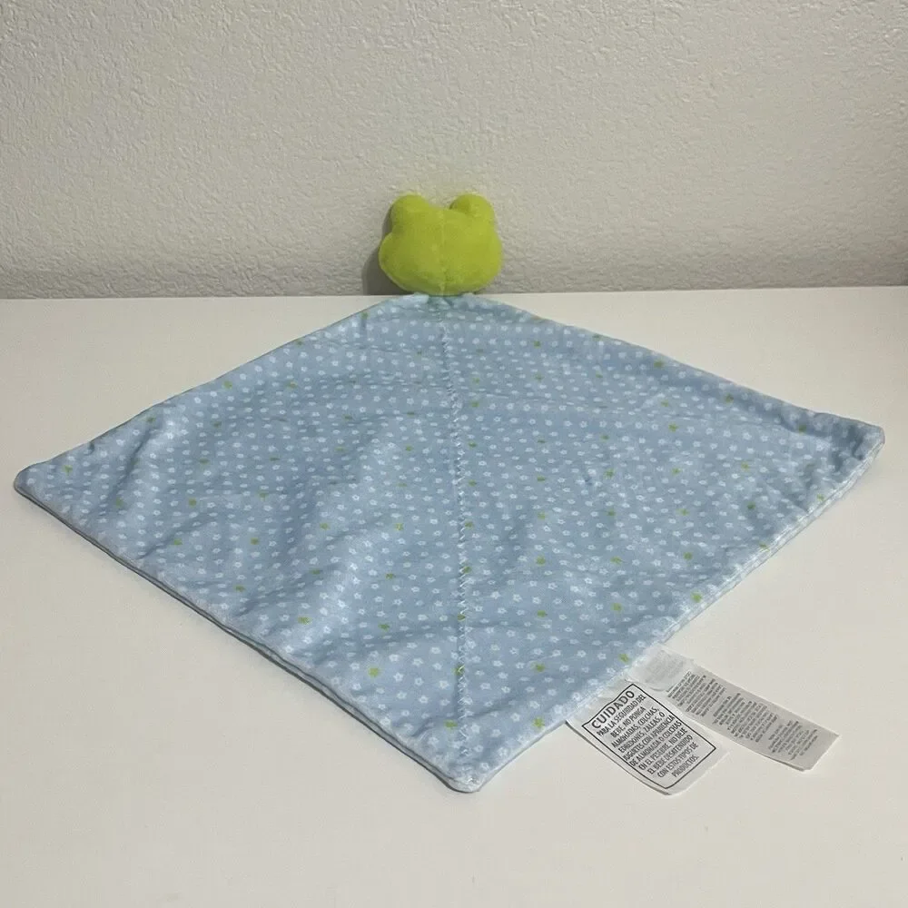 Precious Firsts by Carter's Frog Security Blanket Lovey Rattle Green Blue Floral